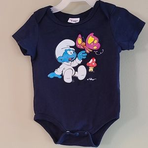 Navy baby smurf short sleeved onesie/bodysuit